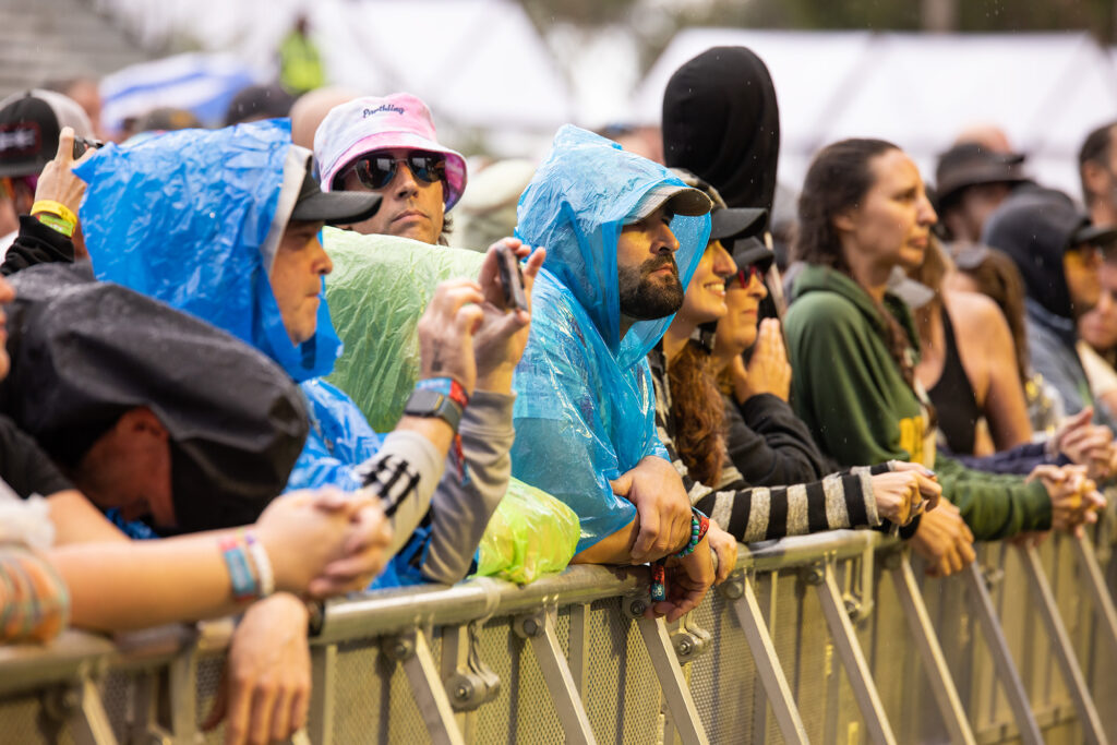 Ohana Festival goers in the rain