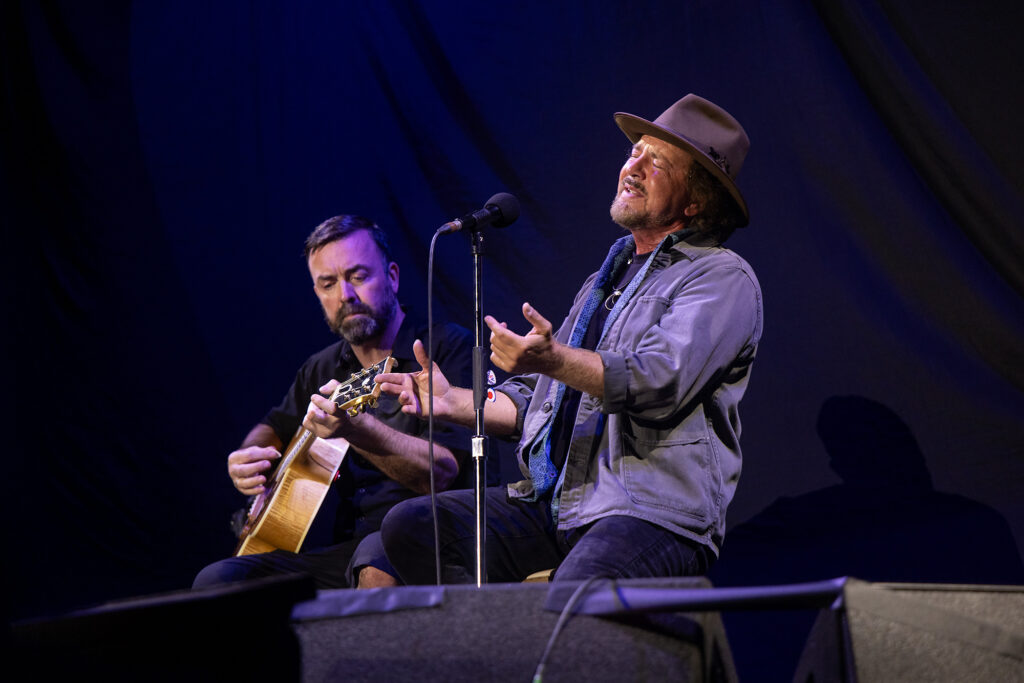 Eddie Vedder with Simon Good - photo by Adam Lee
