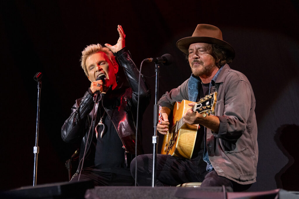 Eddie Vedder with Billy Idol - photo by Adam Lee