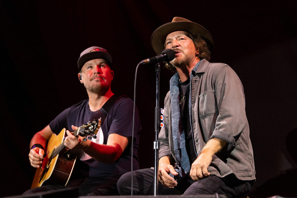 Eddie Vedder Jeff Ament - photo by Adam Lee