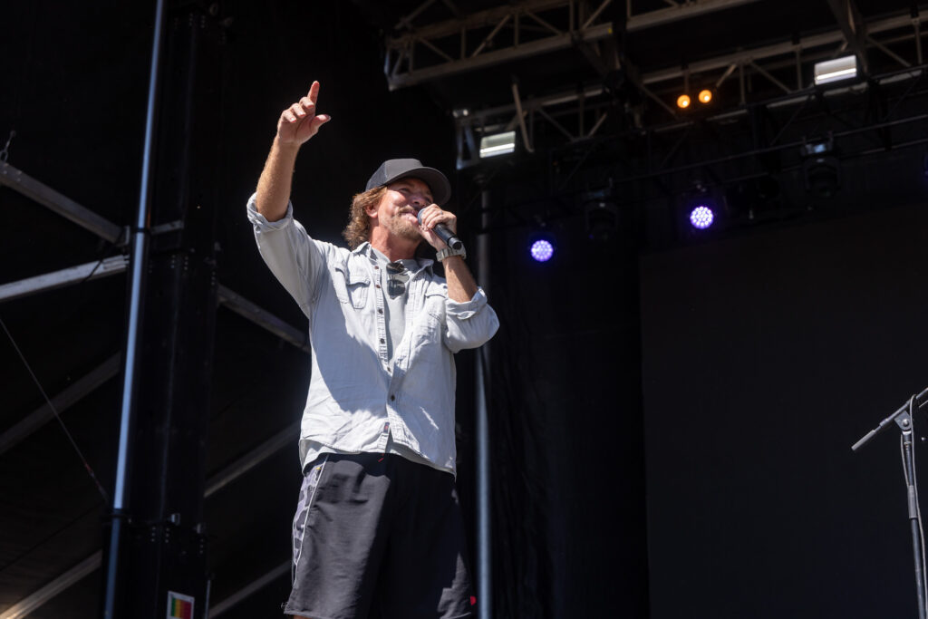 Eddie Vedder introducing Jake Wesley Rogers at Ohana Festival 2026.
