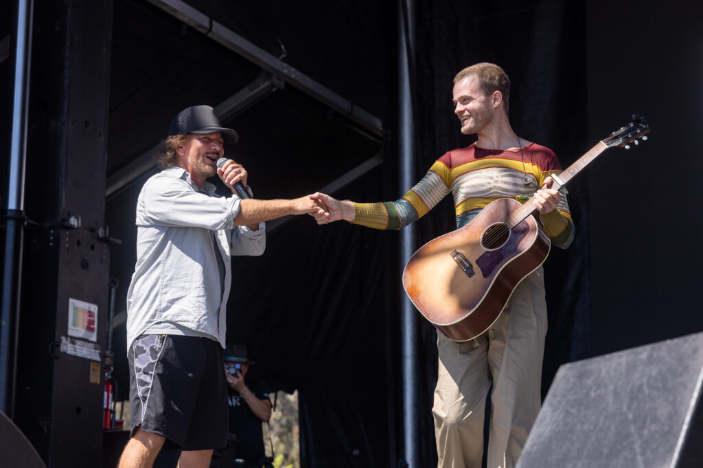Jake Wesley Rogers and Eddie Vedder at Ohana Festival 2026.